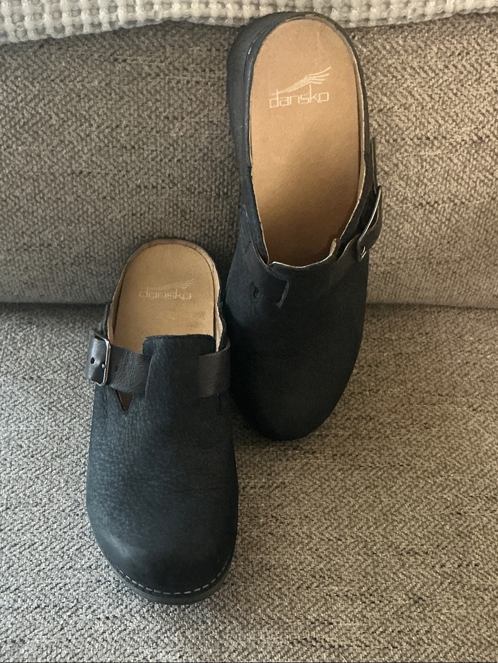 Dansko Black Cara Milled Nubuck Mule - EU38